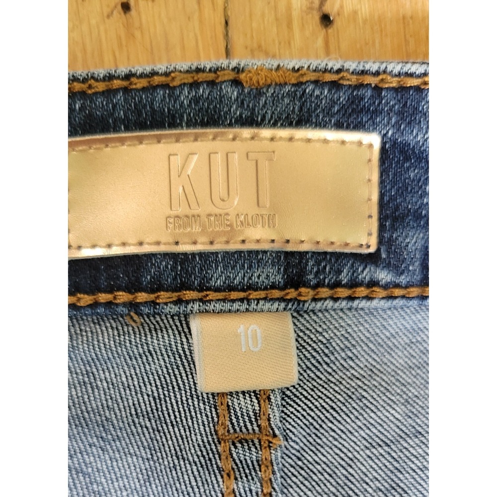KUT From The Kloth Jean Wide Leg Jeans Women's 10 High Rise Blue Stretch Denim - Picture 9 of 11